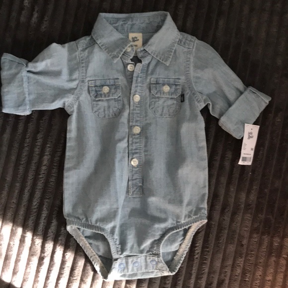 baby button down shirt onesie